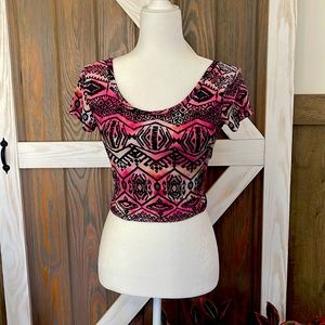 Reversible Patterned Crop Top